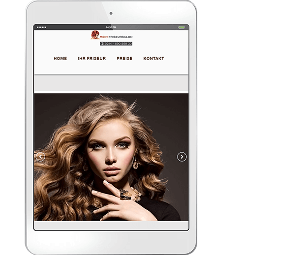 Ihre Friseurwebseite im Web - Pad